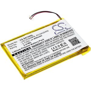 Helyettesítő médialejátszó akku Sony NWZ-A720 1-756-702-11 650mAh 2.41Wh 3.7V kép