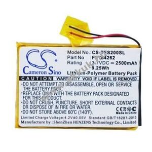 Helyettesítő gps akku TEASI One 2 PL784262 3, 7V 2500mAh 9.25Wh kép
