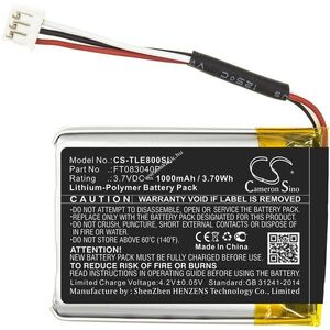 Helyettesítő vezeték nélküli akku Turtle Beach Elite 800 FT083040P 1000mAh 3.7Wh 3.7V kép