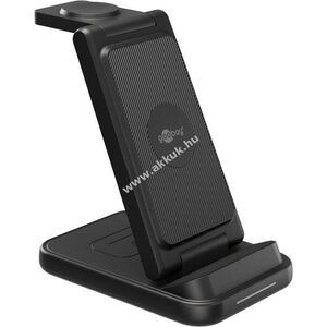 Goobay Wireless Charger vezeték nélküli 3 az 1-ben töltő 15W 3 eszköz egyidejű töltése kép