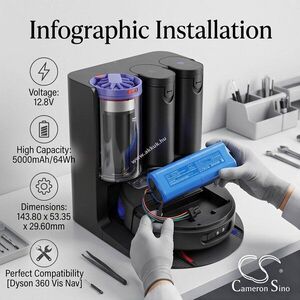 Helyettesítő porszívó akku Dyson 586183-01 P395-C3-4S1P 5000mAh/64Wh 12.8V kép