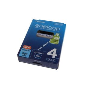Panasonic eneloop AAA (Micro) akku BK-4MCCE/4BE 1, 2V 800mAh 4db/csomag NiMH kép