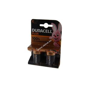 Duracell Plus Alkaline C (bébi méret) LR14 MN1400 elem 1, 5V 2db csomag alkáli kép