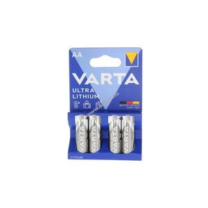 Varta Ultra Lithium 6106 AA Mignon ceruza 1, 5V 2, 9Ah 4db/csomag elem lítium kép