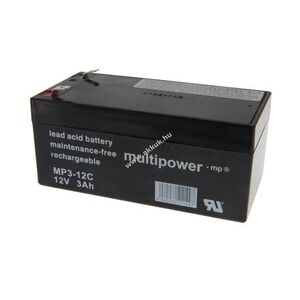 Multipower MP3-12C MPC3-12 12V 3Ah akku 6, 3mm Faston Ólom kép