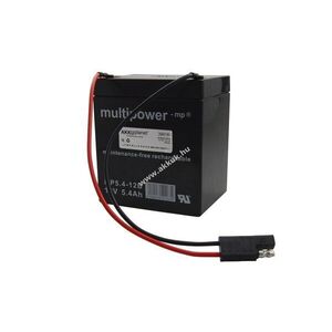 Helyettesítő akku Multipower MP5, 4-12 12V 5, 4Ah kábellel és csatlakozóval Sabo 43-Vario E Pb kép