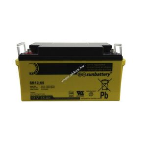 SUN SB12-65V0 12V 65Ah akku VDS G104073 348x167x178mm 21, 3kg M6 csavaros csatlakozó AGM kép