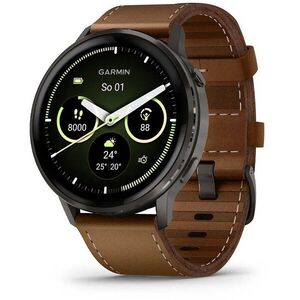 Garmin Venu 4 45mm Slate / Leather Band kép