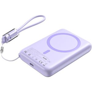 ChoeTech CCC Certified 10000mAh Ultra Thin Magnetic Power Bank - lila kép
