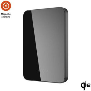 FIXED MagZen 5 Crystal UltraSlim powerbank vezeték nélküli Qi2 és MagSafe töltéssel, 5000 mAh, fekete kép
