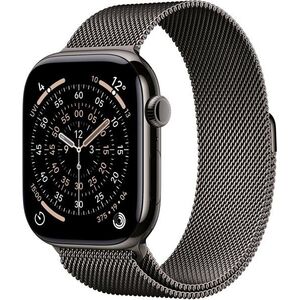 Apple Watch Series 11 Cellular 46mm Palaszürke titán tok Palaszürke milánói szíjjal - S/M kép