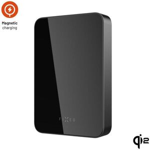 FIXED MagZen 10 Crystal Qi2 powerbank vezeték nélküli töltéssel és MagSafe támogatással, 10 000 mAh, fekete kép