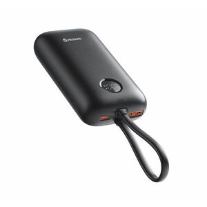 Swissten Voltbox 35W 10000 mAh integrált USB-C és Lightning kábelekkel fekete kép