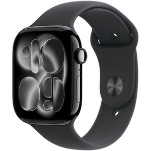 Apple Watch Series 11 46mm Kozmoszfekete alumínium tok Fekete sportszíjjal - S/M kép