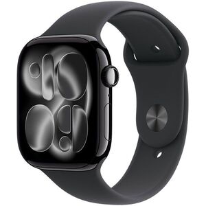 Apple Watch Series 11 42mm Kozmoszfekete alumínium tok Fekete sportszíjjal - M/L kép