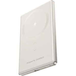 ChoeTech PD20W 5000mAh Ultra-thin magnetic power bank-SUPER SLIM only 8.9mm White kép