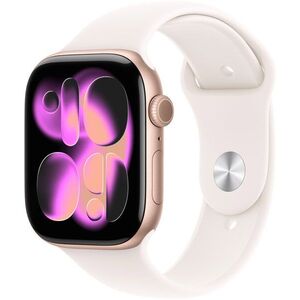 Apple Watch Series 11 46mm Rozéarany alumínium tok Lágy rózsaszín sportszíjjal- S/M kép