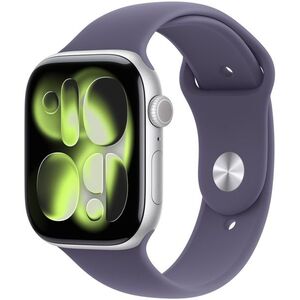 Apple Watch Series 11 46mm Ezüst alumínium tok Ködös lila sportszíjjal - M/L kép