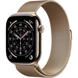 Apple Watch Series 11 Cellular 42mm Arany titán tok Arany milánói szíjjal kép