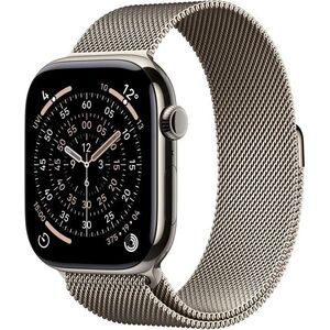 Apple Watch Series 11 Cellular 46mm Natúr titán tok Natúr milánói szíjjal - M/L kép
