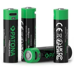 PATONA AA/LR6 Li-Pol 2000mAh 1, 5V USB-C töltéssel, 4 db kép