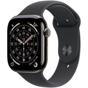 Apple Watch Series 11 Cellular 42mm Palaszürke titán tok fekete sportszíjjal- S/M kép