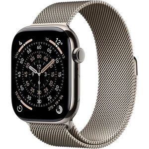 Apple Watch Series 11 Cellular 46mm Natúr titán tok Natúr milánói szíjjal - M/L kép