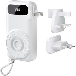 Vention 5-in-1 10000mAh Travel Power Bank 22.5W White LED Display Type kép