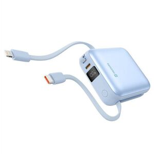 Swissten Power Bank Space 10.000mAh integrált USB-C és Lightning kábelekkel Kék kép