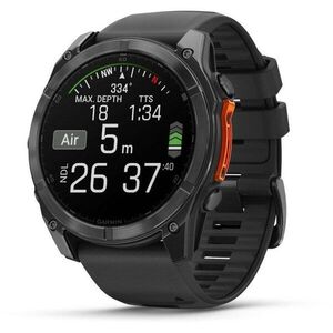 Garmin Fenix 8 51mm AMOLED, sötétszürke, fekete szilikon szíj kép