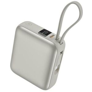 Vention 10000mAh Mini Power Bank (USB-C + USB-C) with Built-in USB-C Cable 35W Beige kép