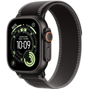 Apple Watch Ultra 3 49mm Fekete titán tok Fekete/hamuszürke terep pánttal - S/M kép