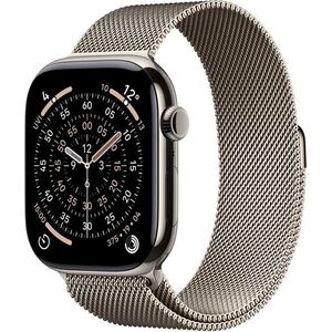 Apple Watch Series 11 Cellular 46mm Natúr titán tok Natúr milánói szíjjal - S/M kép
