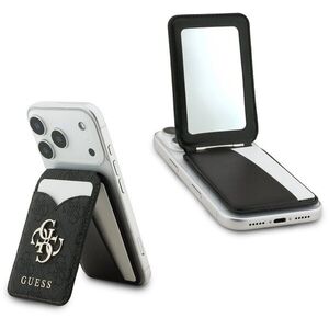 Guess PU 4G Mirror MagSafe Cardslot tárca + állvánnyal - fekete kép