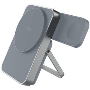 FIXED MagZen 5 Stand integrált Apple Watch töltővel és MagSafe 5000 mAh támogatással, szürke kép