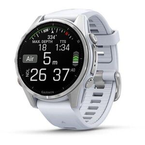 Garmin Fenix 8 43mm AMOLED, ezüst, fehér szilikon szíj kép