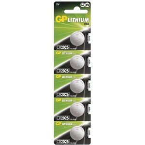 GP CR2025, lítium, 5 db buborékcsomagolásban kép