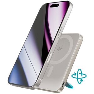 Epico UltraPack Qi2 Stand, 5000 mAh alumínium Mag+, vezeték nélküli EM52 powerbank, titánium kép