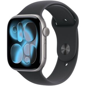 Apple Watch Series 11 Cellular 42mm Asztroszürke alumínium tok Fekete sportszíjjal - S/M kép