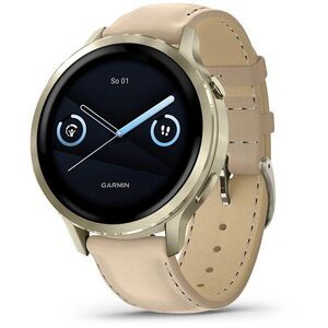 Garmin Venu 4 41mm Lunar Gold / Leather Band kép