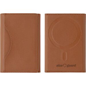 AlzaGuard foldable PU leather wallet Compatible with Magsafe - barna kép