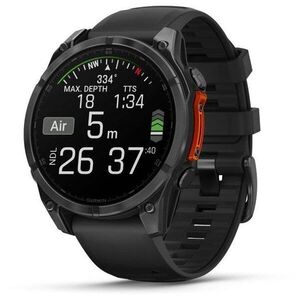 Garmin Fenix 8 47mm AMOLED, sötétszürke, fekete szilikon szíj kép