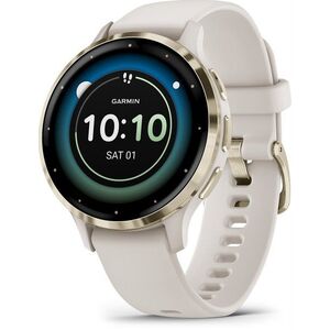 Garmin Venu 3S elefántcsont krémarany, szilikon szíjjal kép