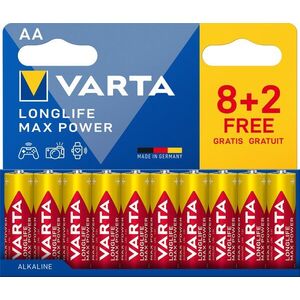 VARTA Longlife Max Power 8+2 AA (Plastic free Double Blister) kép