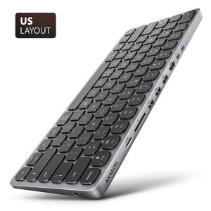 AXAGON HMC-KB-US Keyboard Hub, USB-C 5Gbps, 3x USB-A, HDMI 4k/60Hz, SD/mSD, audio, PD 100W kép