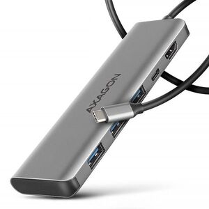 AXAGON HMC-5H, 5-in-1 Hub, USB-C 5Gbps, 3x USB-A, HDMI 4k/30Hz, PD 100W, USB-C cable 100cm kép