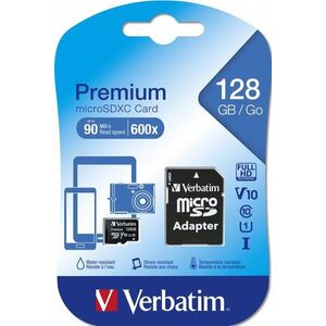 Verbatim Premium microSDXC 128GB UHS-I V10 U1 + SD adapter kép