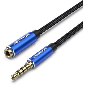 Vention Cotton Braided, TRRS, 3.5 mm, M to 3.5 mm F, Audio Extension, 0.5 m, Alu. Alloy Type, kék kép