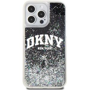 DKNY Liquid Glitter Arch Logo iPhone 13 Pro Max fekete tok kép
