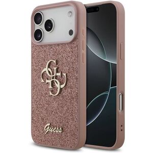 Guess PU Fixed Glitter 4G Metal Logo iPhone 17 Pro Max rózsaszín tok kép